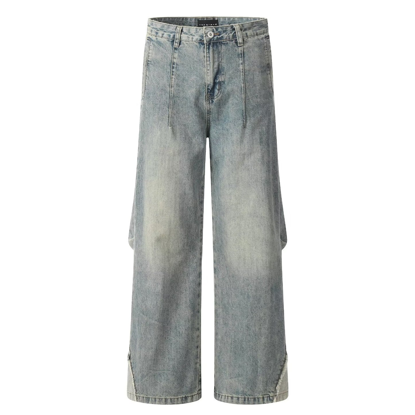 European And American Style Retro Washed Distressed Wide Leg Jeans