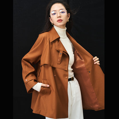 Women's Asymmetric Loose Casual Mid-length Trench Coat