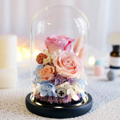 Valentine's Day Birthday Gift Gift Box Glass Cover Big Rose Immortal Flower