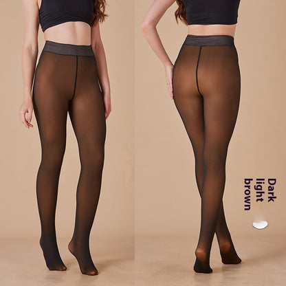 True See-through Fleece-lined Thick Leggings