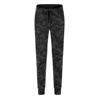 Simple Straight Sports And Leisure Elastic Ankle-tied Cropped Pants