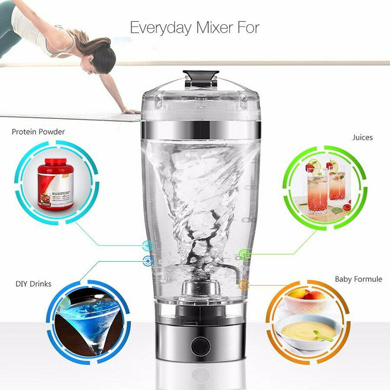 Agitator electric de shake de proteine ​​Sticla de shake cu USB Blender de cafea cu lapte Fierbător de sport și fitness Încărcare cu agitator electric