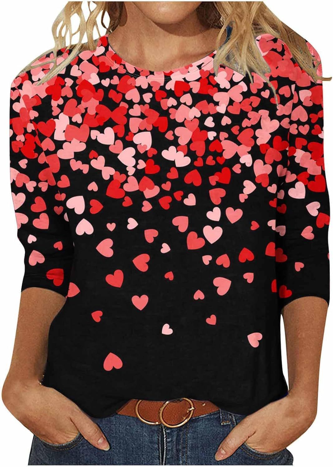 Digital Printed Three-quarter-length-sleeved T-shirt