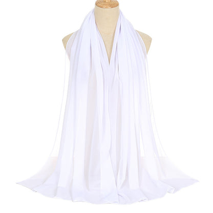 Pearl Chiffon Bubble Women's Solid Color Rectangular Scarf