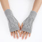 Knitted Half Gloves Female Cute Winter Open Finger Half Finger Student Male And Female Couple Wool