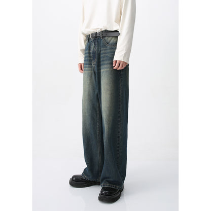 Retro Do The Old Cowboy Mantel Trendy Gerade Jeans Anzug