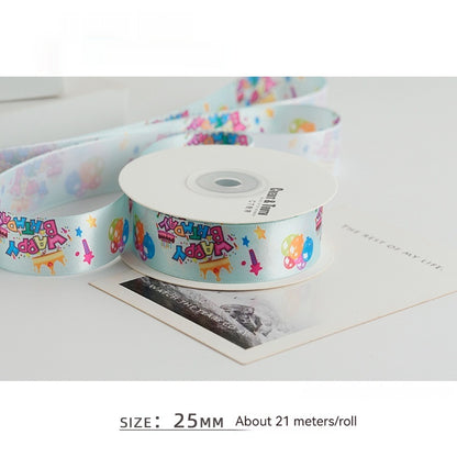 Color Heat Transfer Craft Ribbon Balloon Color Cake Packaging Gift Ribbon