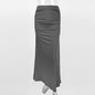 European And American Sexy Slim Hip Pleated Wide Hem Long Dress