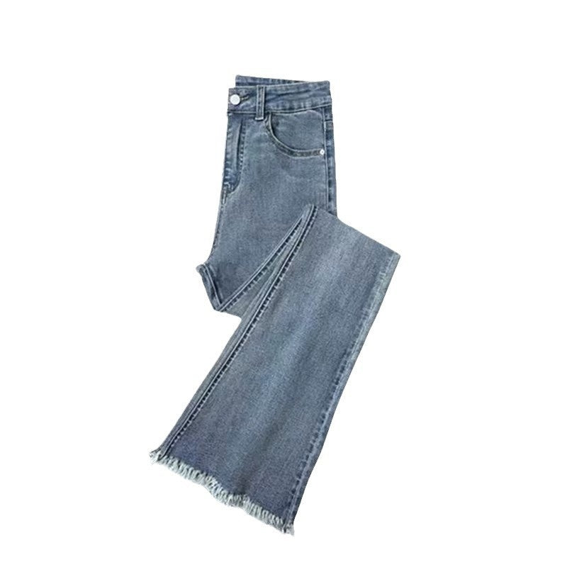 Gerade geschnittene Bootcut-Hose mit kleinem Hufeisen für Damen