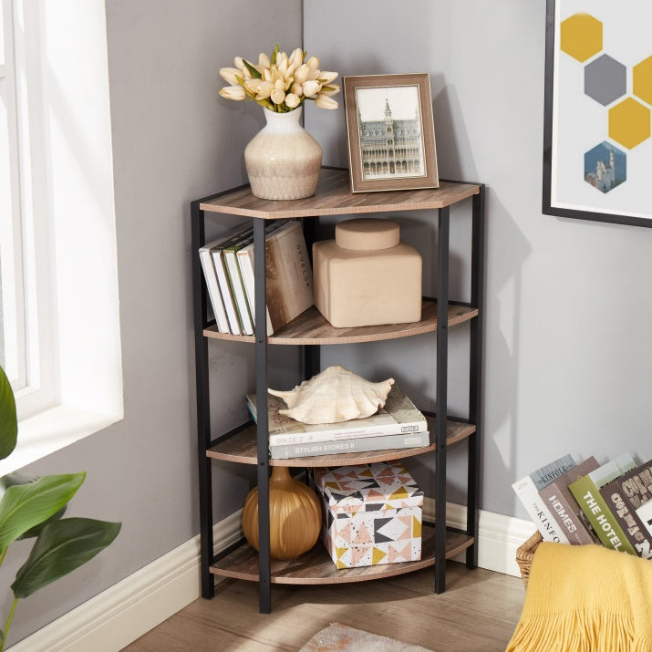 4-Tier Corner Shelf,Multipurpose Display Storage Stand For Kitchen,Home Office,living Room,Small Space