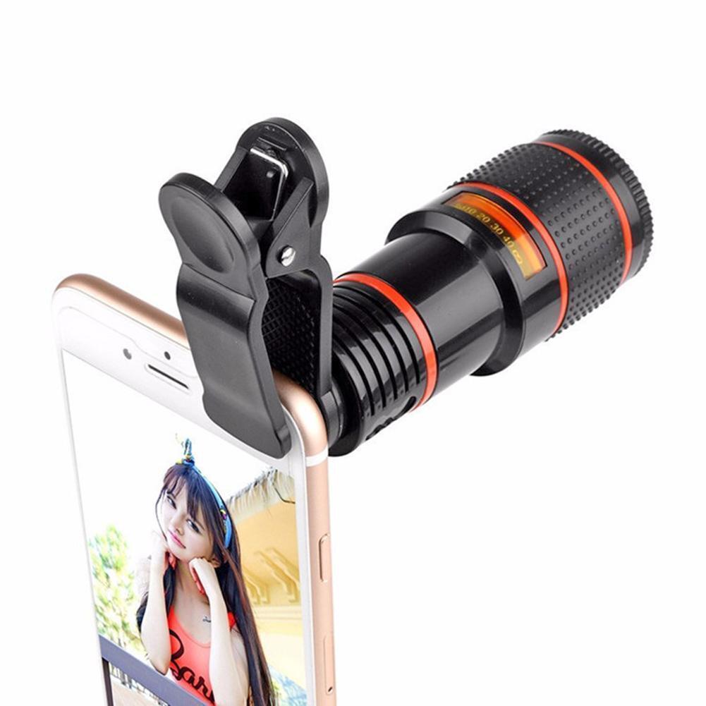 Lentila pentru telescop cu zoom optic cu clips HD 8X pentru telefon mobil universal