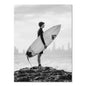 Nordic Modern Black And White Seaside Landscape Holiday Surfing Background Wall Poster Frameless Painting