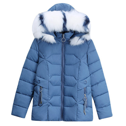 Women's Short Detachable Large Fur Collar Cotton Coat