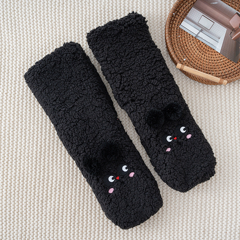 Thickened Winter Fuzzy Socks Women Warm Home Slipper Solid Color Socks Girl Cute Christmas Gift Female Funny Sleep Floor Socks