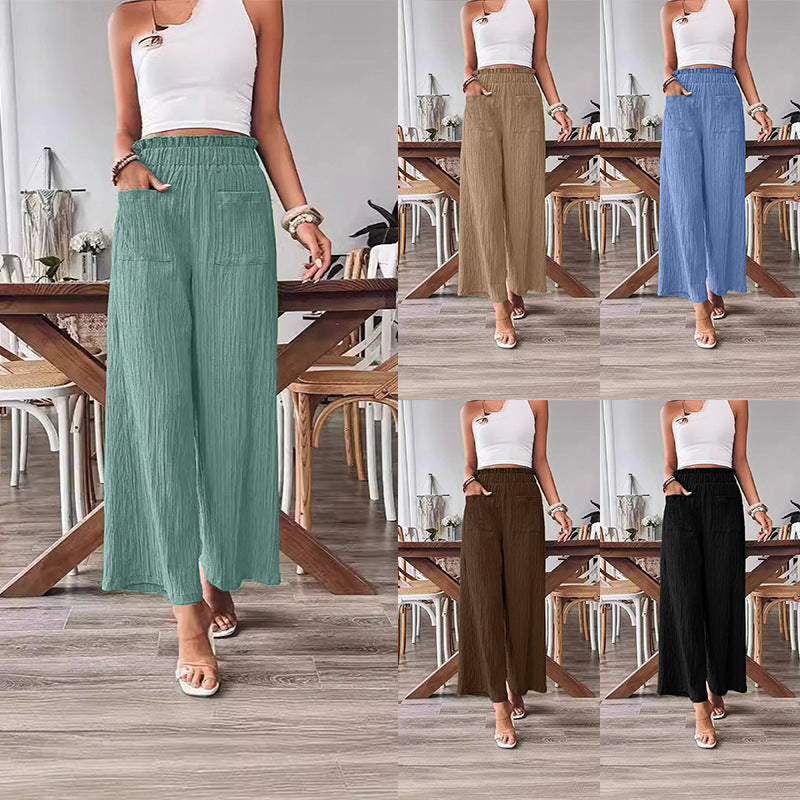 Casual Loose-fitting Wide-leg Slim-fit Trousers