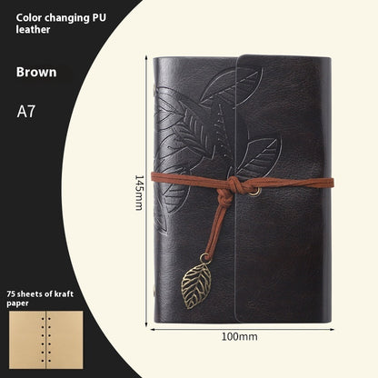 Creative Notebook Stationery One Leaf Zhiqiu Travel Diary Book Loose Leaf Vintage Leaves One Piece