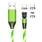 540 Rotate Luminous Magnetic Cable 3A Fast Charging Mobile Phone Charge Cable For LED Micro USB Type C For I Phone Cable