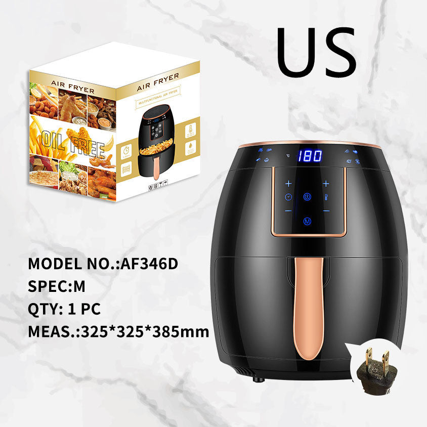 5.5 L US Standard Cross-border Air Fryer Touch Screen Automatic Fryer British Standard Deep Frying Pan Chips Machine Airfryer