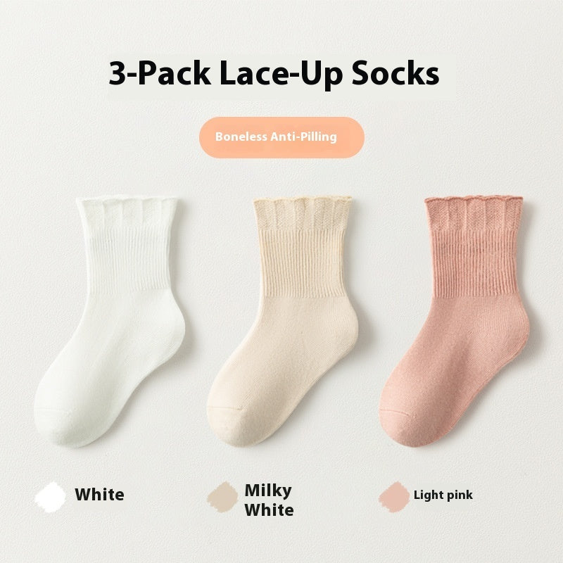 Girls' Cute Lace Baby Cotton Breathable Socks