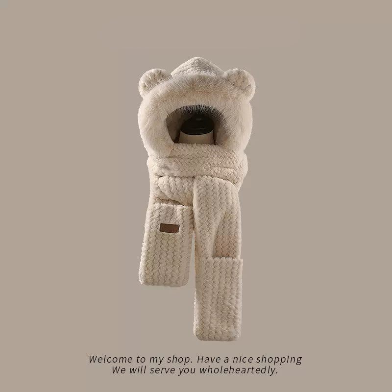 Outdoor Keep Warm Plush All-matching Cold-proof Scarf