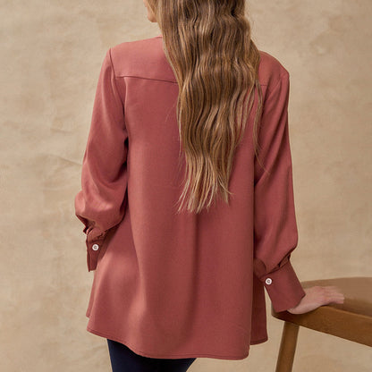 Cardigan Single-breasted Lapel Long Sleeve Shirt Women's Fashion