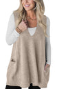 Women's Woolen Vest Skirt Casual Pocket