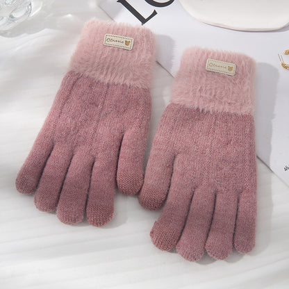 Student Riding Thickened Warm Double-layer Touch Screen Gloves