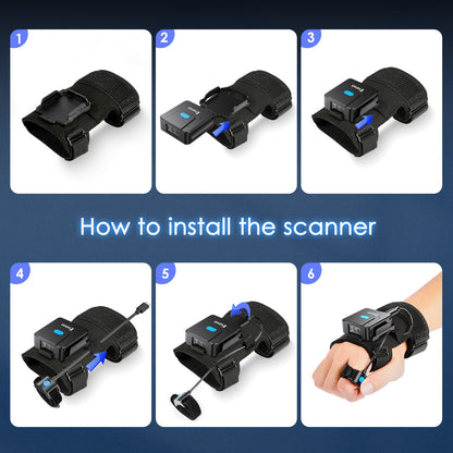 Portable Two-dimensional Wrist Barcode Scanner Gloves Bluetooth Scanner