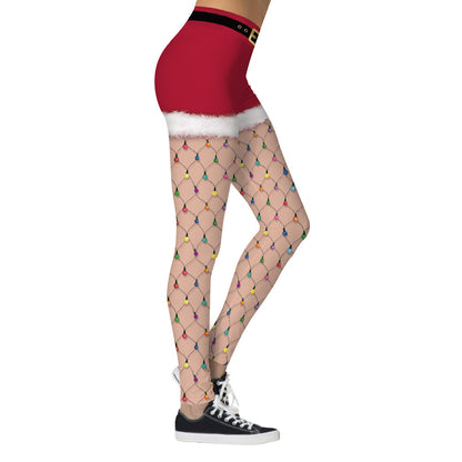 Christmas Printed Sports Hip Raise High Waist Leggings