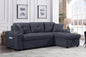 Convertible Sectional Sofa With Armrest Storage