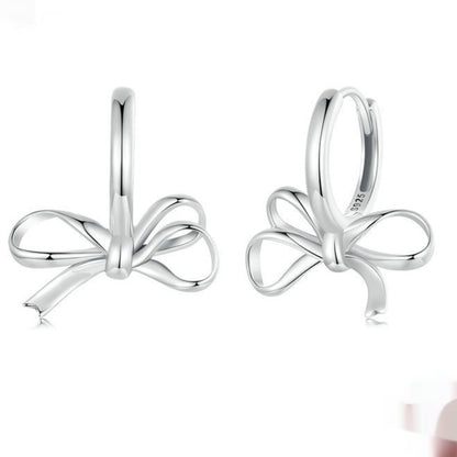 Simple All-match Bow Ear Clip S925 Sterling Silver