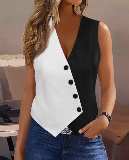 V-neck Short Suit Waistcoat Vest