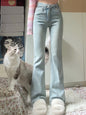 Women's Light-colored High Waist Bootcut Jeans