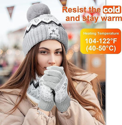 USB Electric Heating Keep Warm And Emit Heat Knitted Hat Scarf Gloves