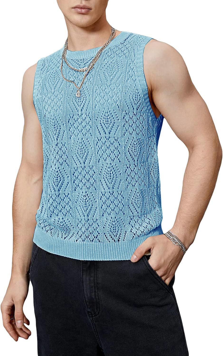 Men's Knitted Hollow Breathable Vest