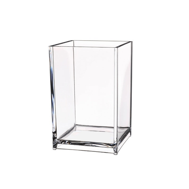 Transparent Acrylic Pen Holder Office Desk Surface Panel Stationery Student Makeup Brush Storage Bucket