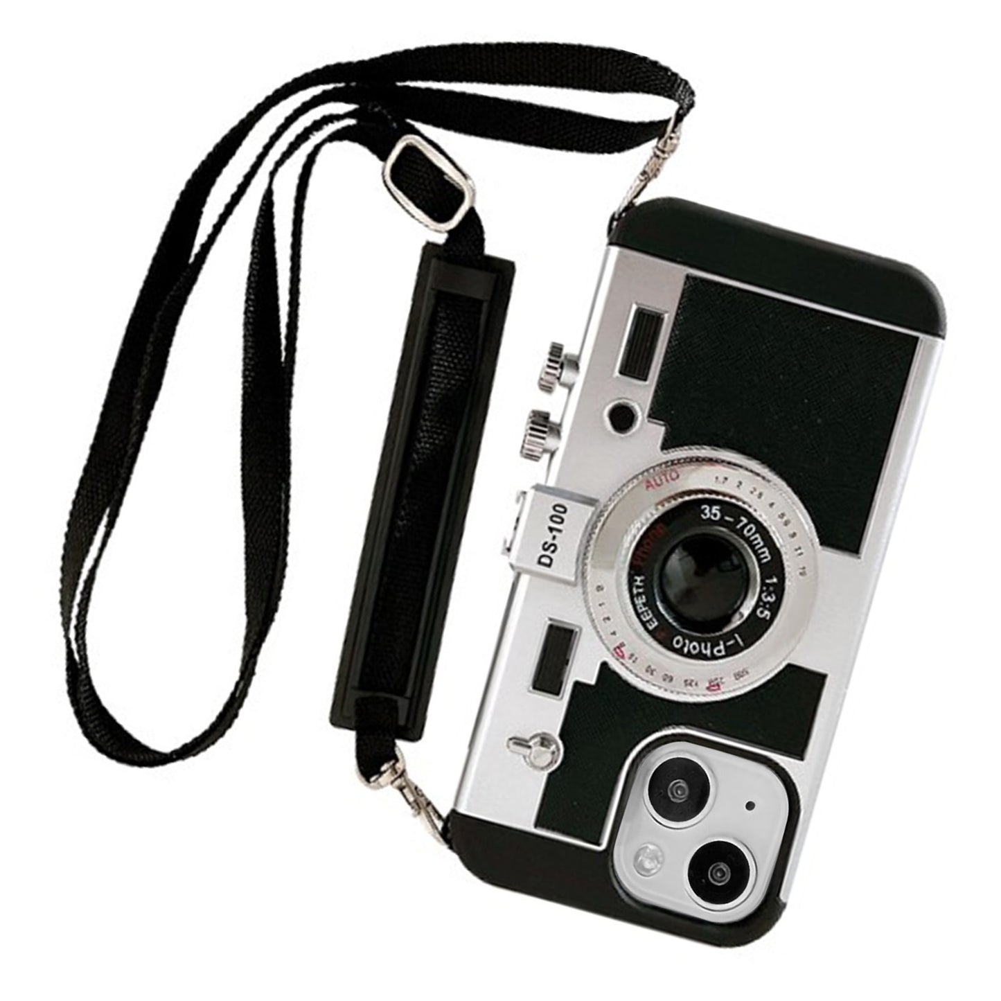 Vintage Camera Phone Case Protective Retro Camera Phone Case with Detachable Rope for IPhone 14