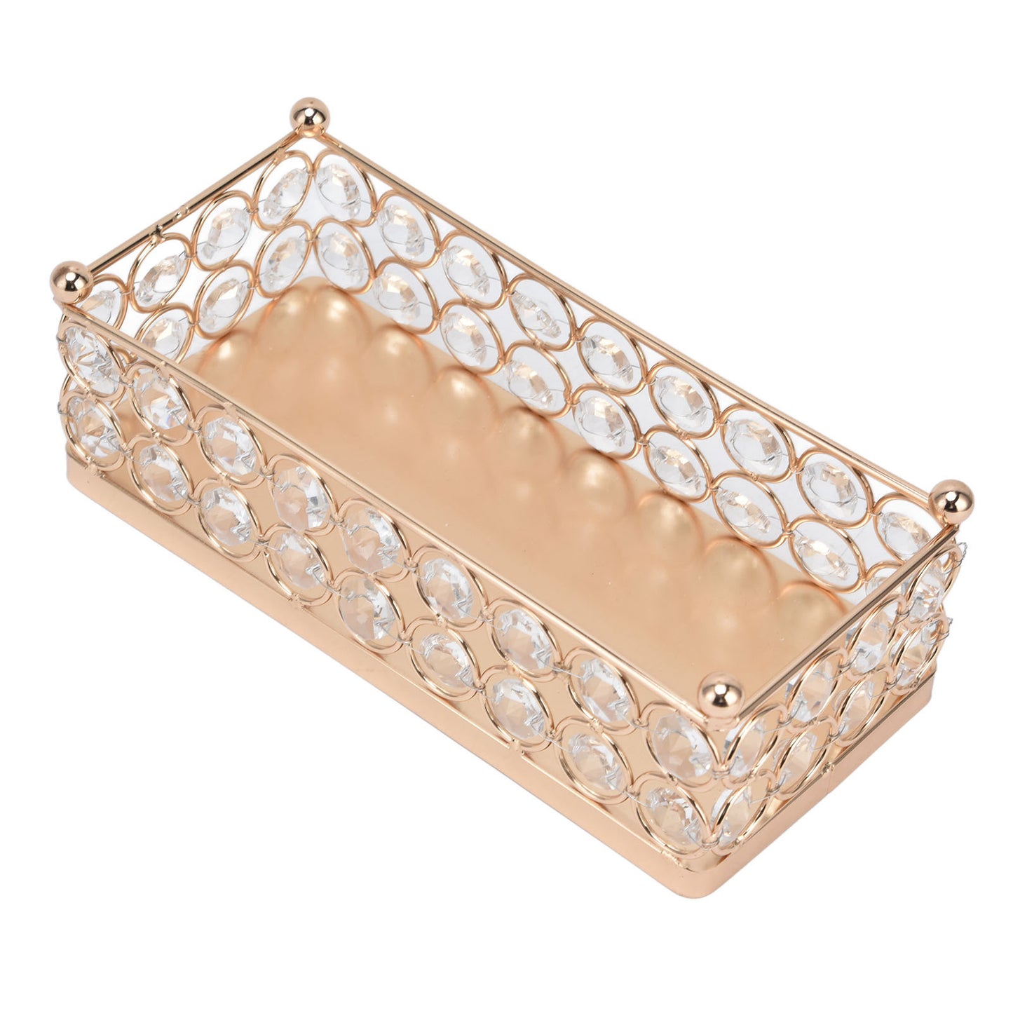 Cake Display Stand Golden Finish Rectangular Light Weight Exquisite Snacks Desserts Crystal Tray Holder