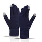 Fleece-lined Wind-proof And Cold Protection Cycling Knitted Warm Gloves