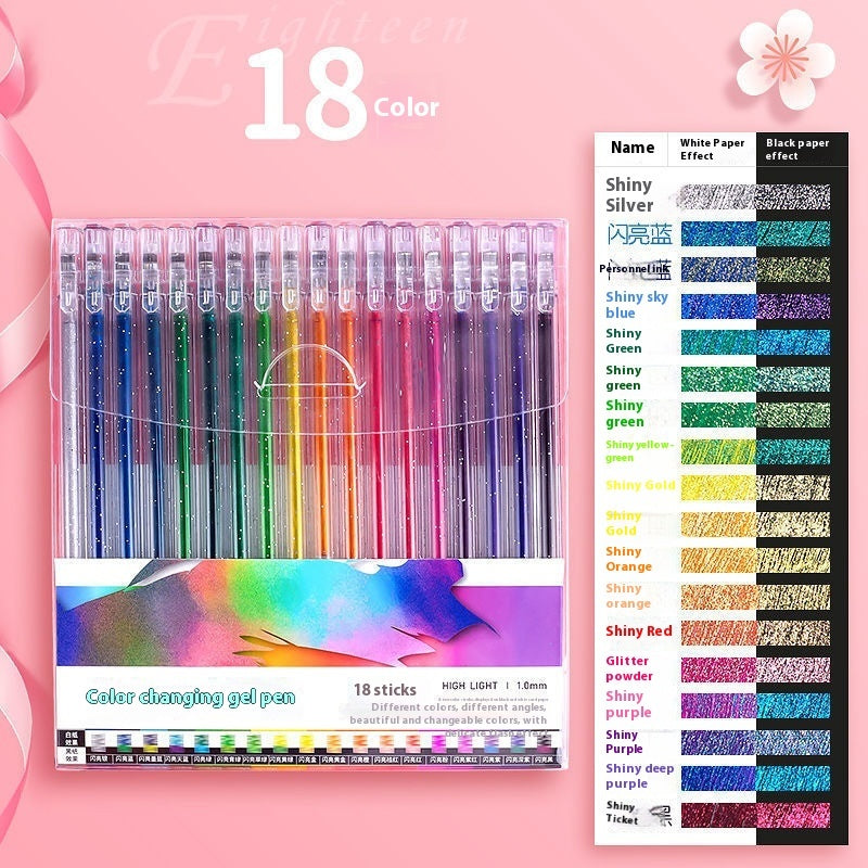 Shiny Crystal Gel Pen Fluorescent Pen Set