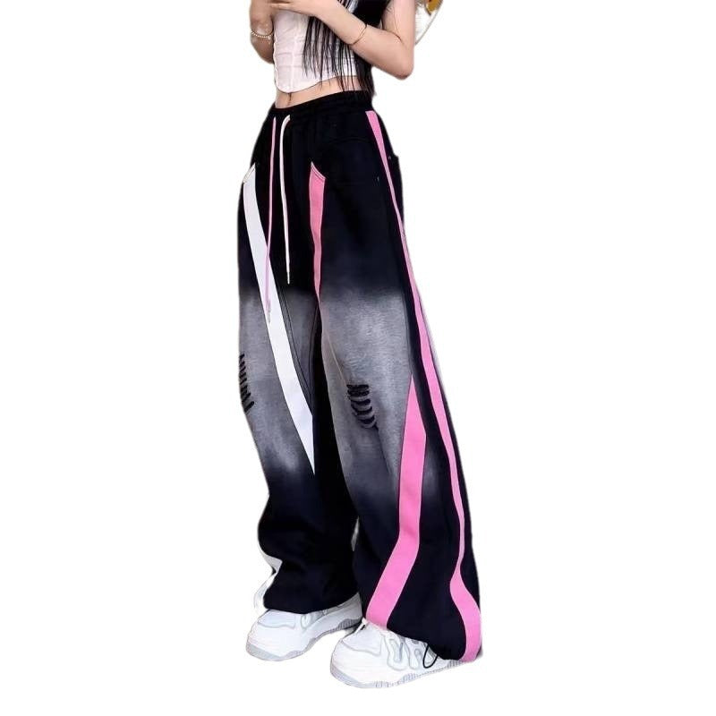 American Retro Hip-hop Fashion Straight Wide-leg Pants