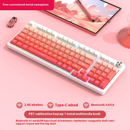 98 Key Wireless Bluetooth Three-model Mechanical Keyboard Gaming Electronic Sports Office