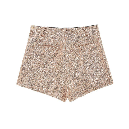 Women's Fashionable Sequins Mid-waist Shorts