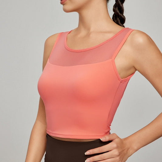 Splicing Mesh Beauty Back Yoga Vest