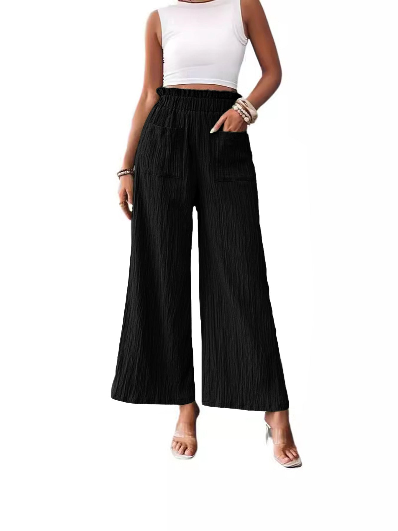 Casual Loose-fitting Wide-leg Slim-fit Trousers