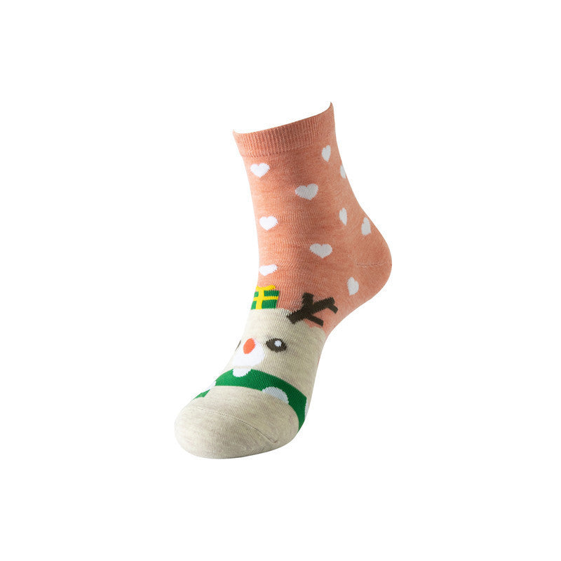 Christmas Tree Old Man David's Deer Snowman Socks Female