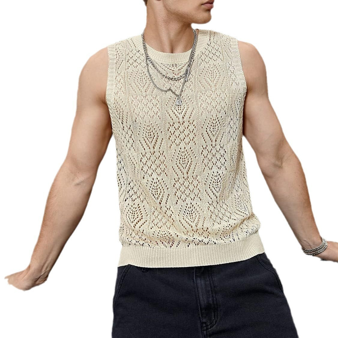 Men's Knitted Hollow Breathable Vest