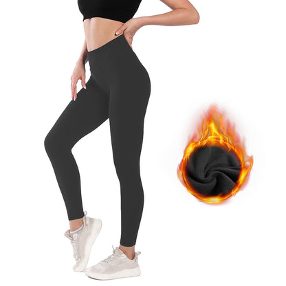 Damen-Leggings mit hoher Taille, die den Bauch zusammenzieht, warm, für Yoga und Sport