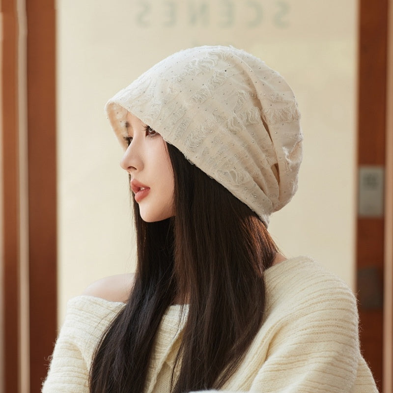 Korean Style Ripped Pile Heap Cap Children Autumn And Winter Fashion All-matching Make Face Look Smaller