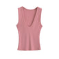 Women's Deep U-neck Vest Short Top